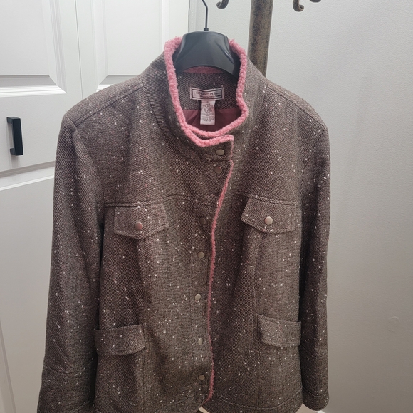 Women's Pink and Brown Jacket - Picture 11 of 11